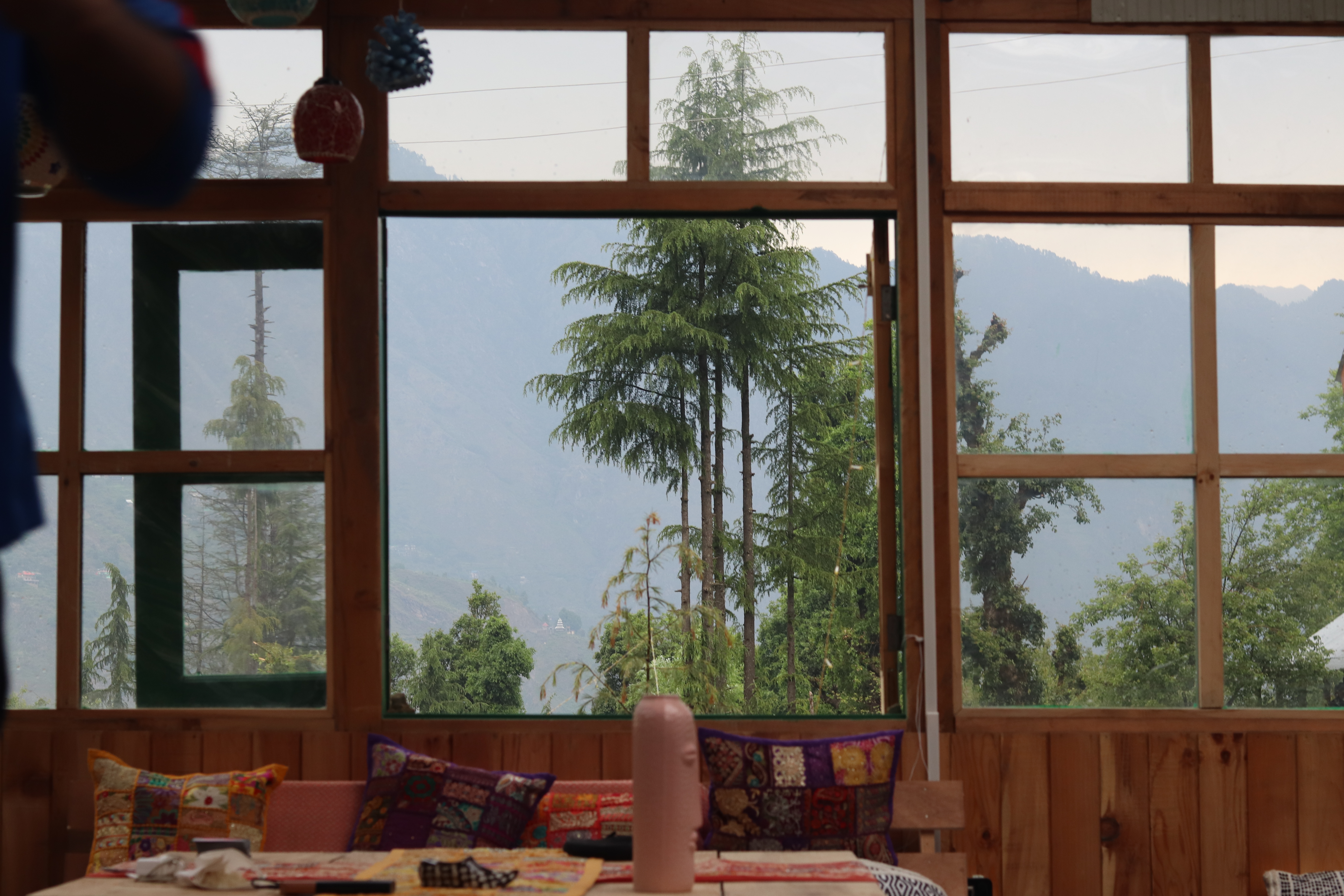 Mountain view from The Library Cafe & Stay café