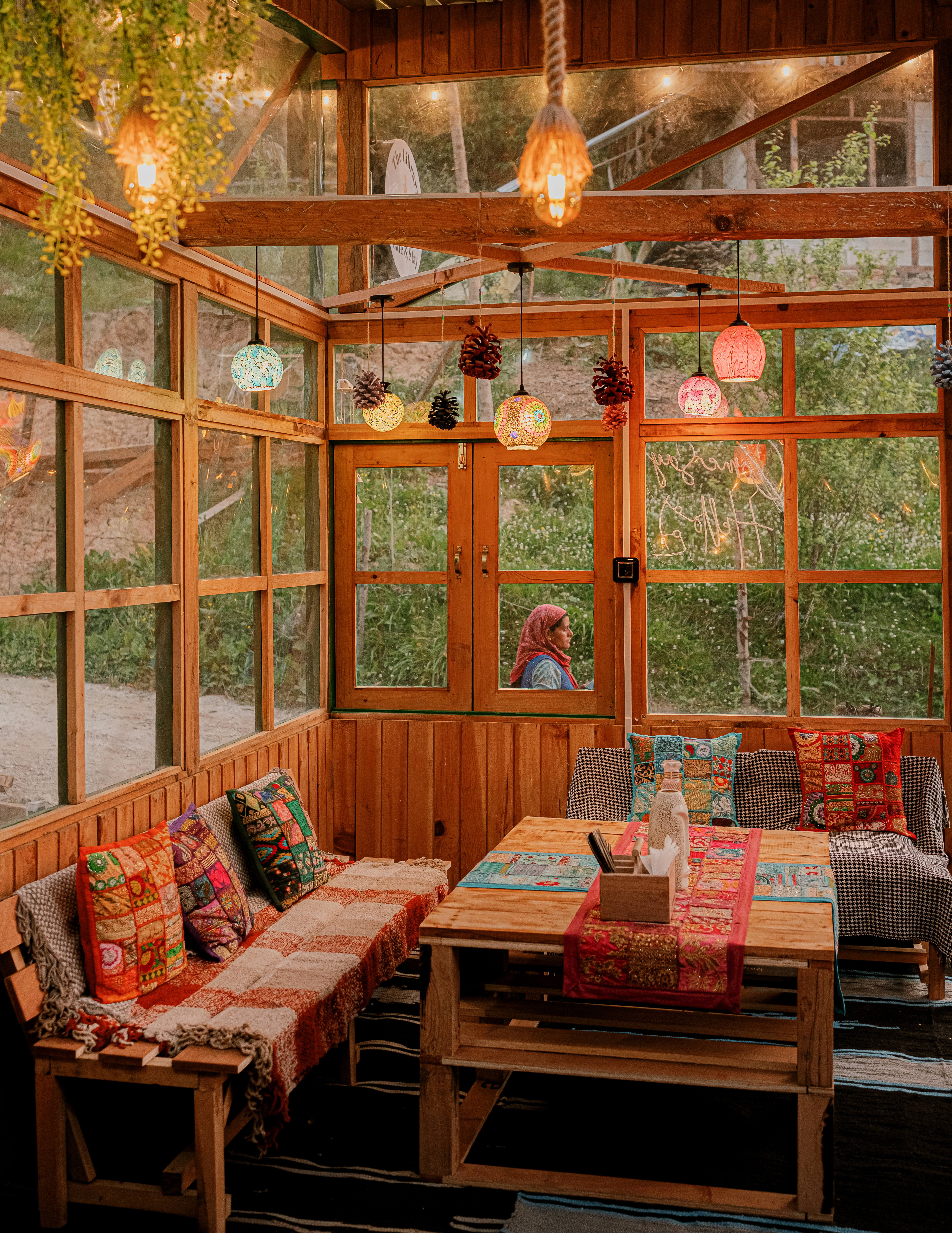 Warm café corner at The Library Cafe & Stay