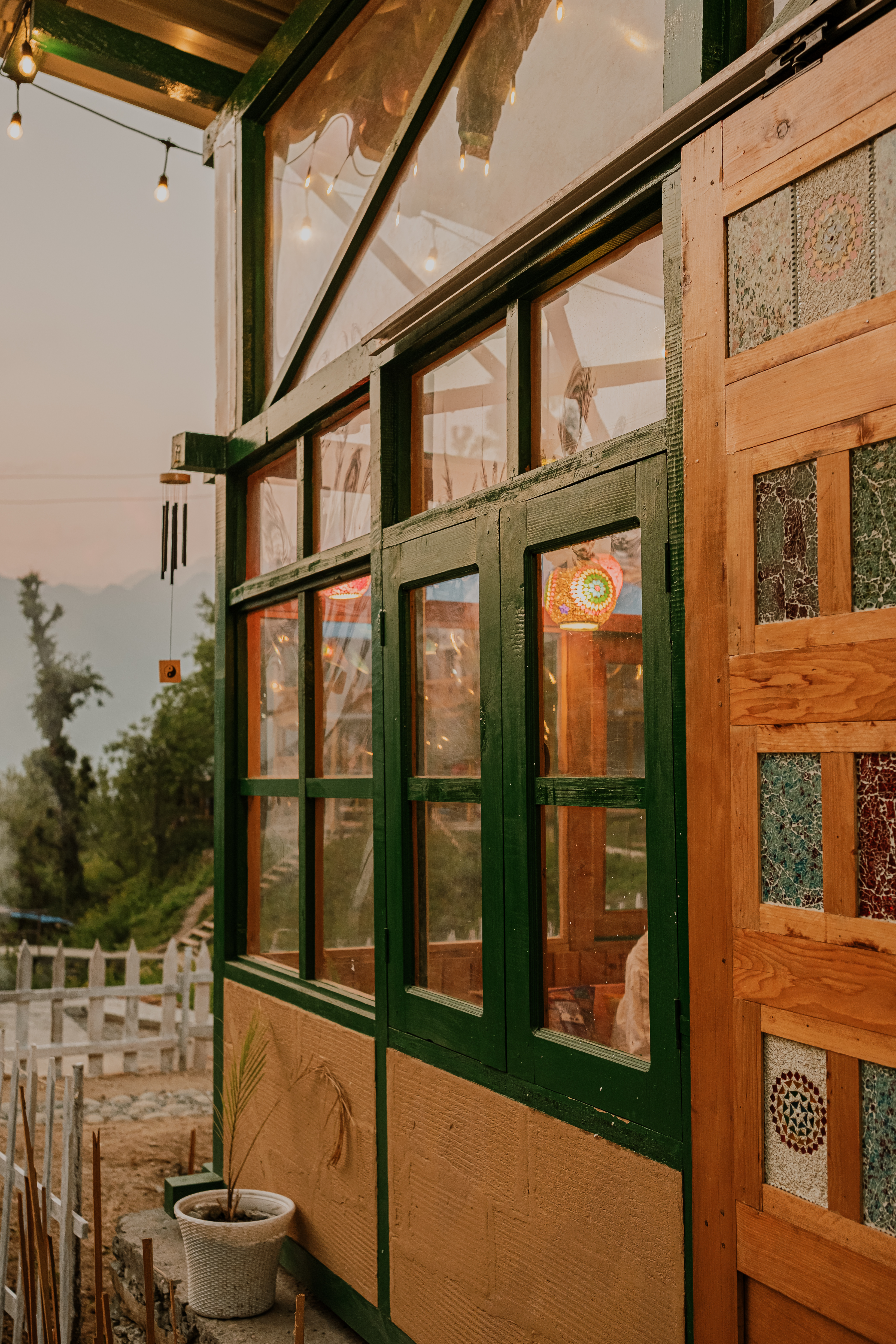 Exterior seating at The Library Cafe & Stay café