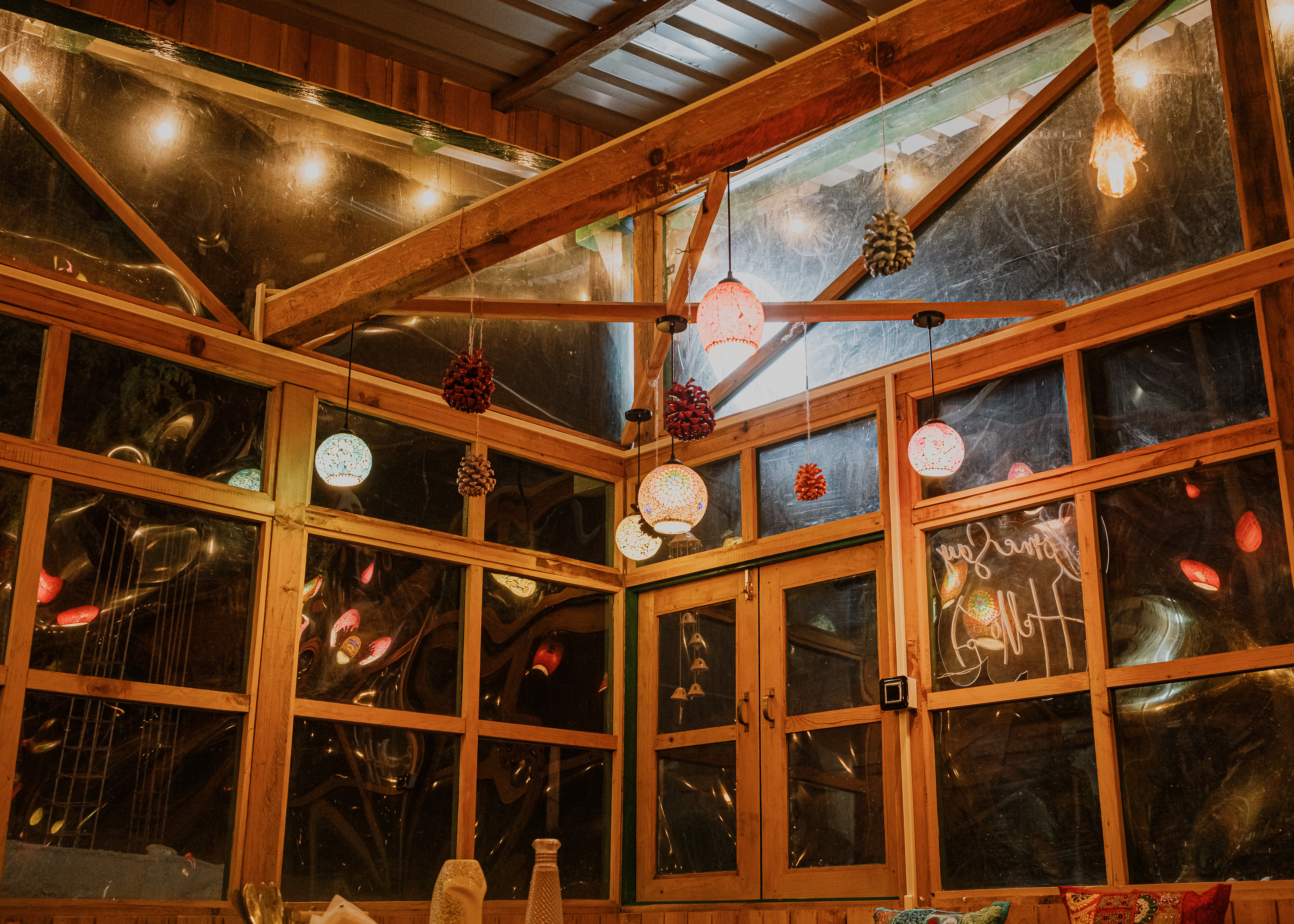 The Library Cafe & Stay at night